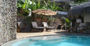 Pool sitting area